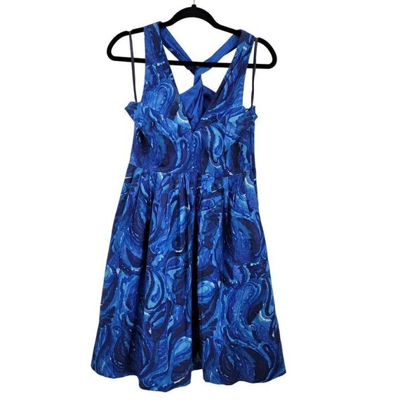 Michael Michael Kors Dress Starry Night Print Twist Racerback Fit & Flare Blue 8 - Picture 6 of 15